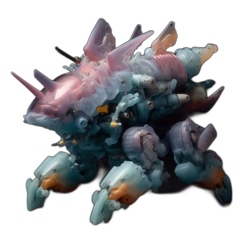 creature, dragon, animal, crown, concept art, 3d render, vaporwave, fantasy art transparent PNG cut-out