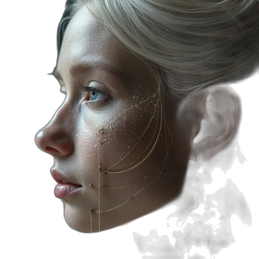 face, mask, jewelry, photorealistic transparent PNG cut-out
