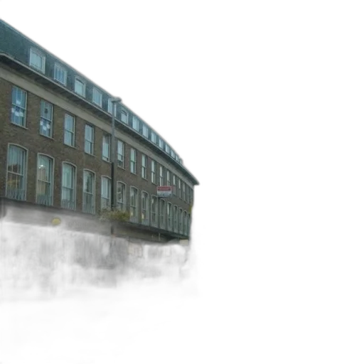 building, 3d render, concept art, photorealistic, anime, city street, fog, snow transparent PNG cut-out