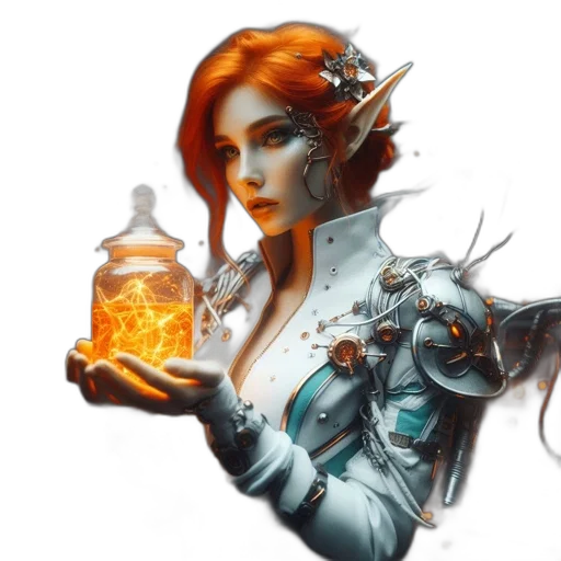 bottle, dress, fantasy art, concept art, pixel art, photorealistic, fire, underwater transparent PNG cut-out