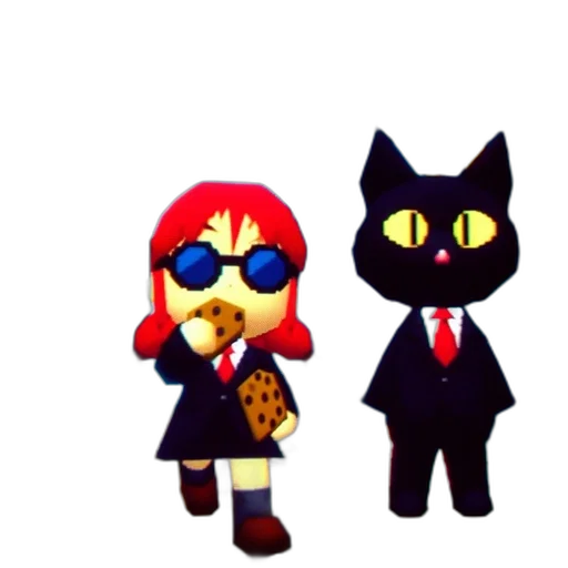 staff, pixel art, concept art, cartoon, 3d render, two, anthropomorphic, characters transparent PNG cut-out