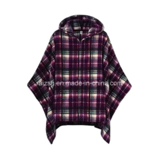 jacket, dress, vibrant, plaid, poncho, hood, featuring, mix transparent PNG cut-out