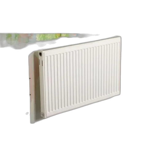 3d render, white, radiator, mounted, wall, colorful, background, featuring transparent PNG cut-out