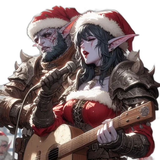 concept art, fantasy art, snow, two, individuals, adorned, elaborate, armor transparent PNG cut-out