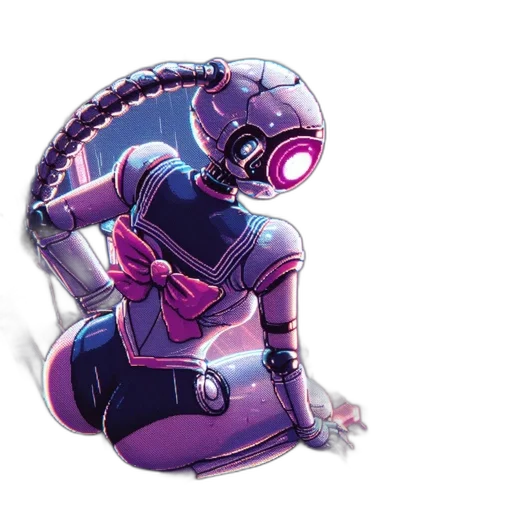 robot, mask, creature, concept art, cyberpunk, comic book art, pixel art, outer space transparent PNG cut-out