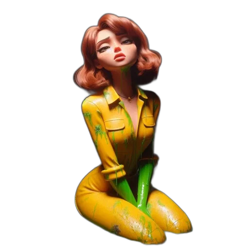 dress, concept art, pixel art, fantasy art, comic book art, green, golden, female transparent PNG cut-out