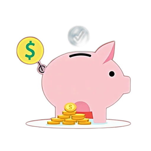3d render, stylized, illustration, piggy, bank, blue, coin, slot transparent PNG cut-out