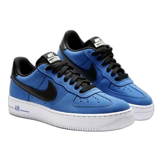 shoes, blue, pair, sneakers, white, soles, black, laces transparent PNG cut-out