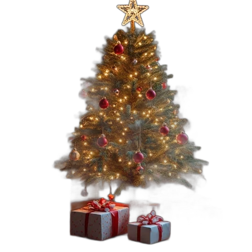 tree, 3d render, photorealistic, christmas transparent PNG cut-out