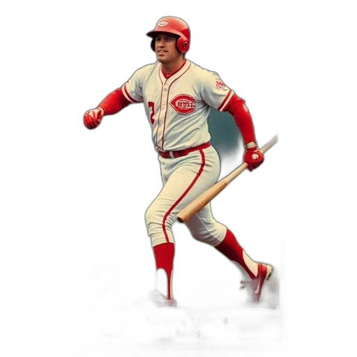 concept art, cartoon, pixel art, photorealistic, red, vintage, baseball, card transparent PNG cut-out