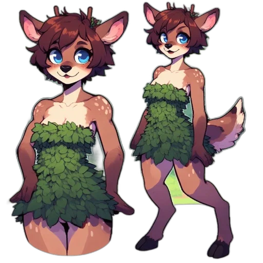 dress, creature, flower, pixel art, concept art, watercolor, fantasy art, green transparent PNG cut-out
