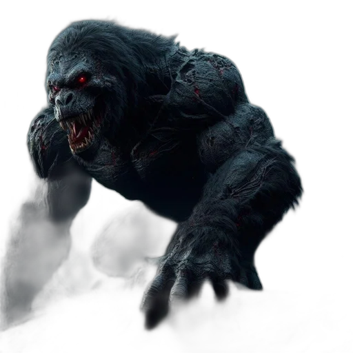 creature, animal, concept art, fantasy art, 3d render, photorealistic, menacing, scarred transparent PNG cut-out