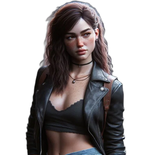 jacket, face, concept art, photorealistic, fantasy art, cyberpunk, urban, scene transparent PNG cut-out