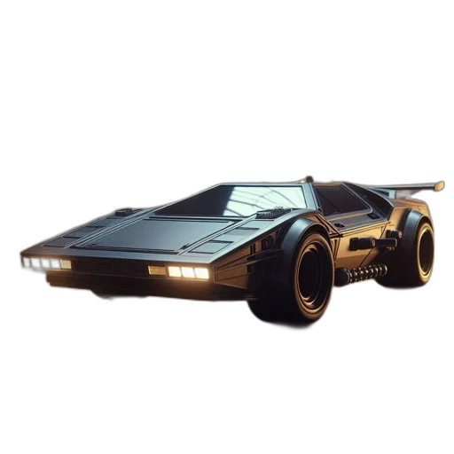 car, robot, weapon, concept art, 3d render, pixel art, cyberpunk, futuristic transparent PNG cut-out