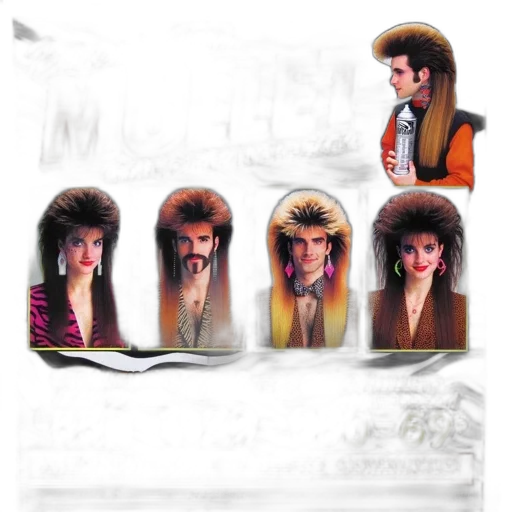 hair, concept art, photorealistic, cartoon, 3d render, advertisement, mullet, haircut transparent PNG cut-out