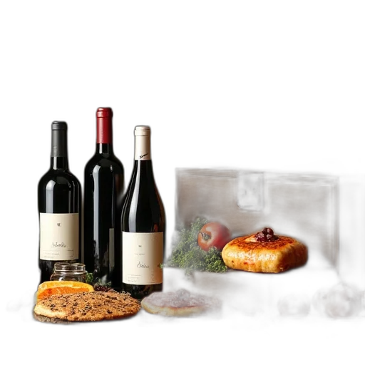 food, full, range, hampers, table, bottles, wine transparent PNG cut-out
