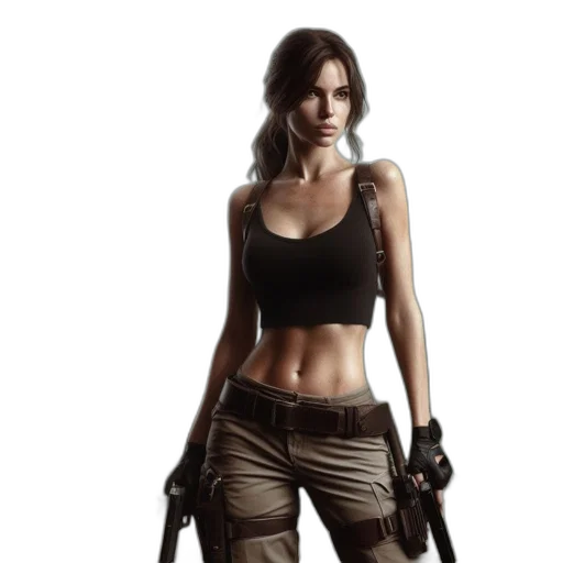 weapon, concept art, pixel art, fantasy art, photorealistic, woman, casual, attire transparent PNG cut-out