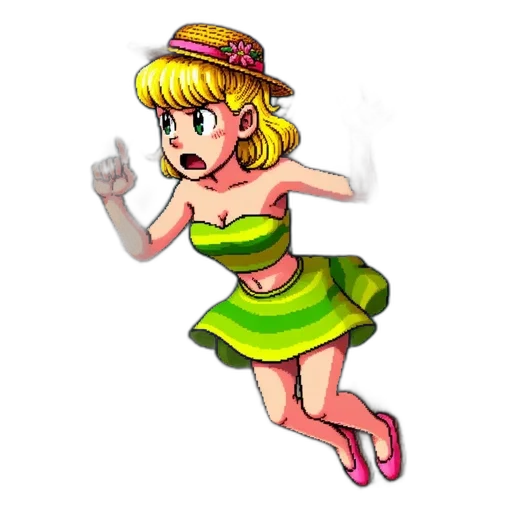 dress, staff, pixel art, cartoon, concept art, 3d render, fairy, blonde transparent PNG cut-out