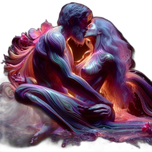 creature, fantasy art, concept art, photorealistic, comic book art, fire, neon lights, night transparent PNG cut-out