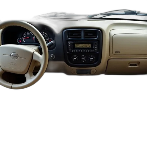 car, 3d render, interior, vehicle, beige, dashboard, steering, wheel transparent PNG cut-out