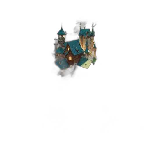 jewelry, crown, building, staff, 3d render, concept art, fantasy art, pixel art transparent PNG cut-out