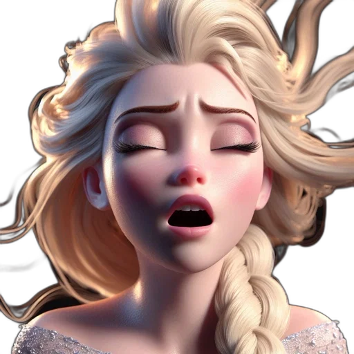 face, 3d render, concept art, photorealistic, cartoon, snow, illustrated, portrait transparent PNG cut-out