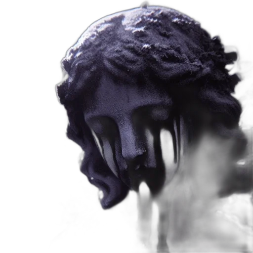 face, mask, hair, crown, photorealistic, 3d render, vaporwave, concept art transparent PNG cut-out