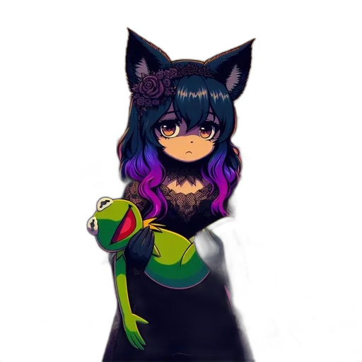 staff, dress, mask, animal, pixel art, fantasy art, anime, concept art transparent PNG cut-out