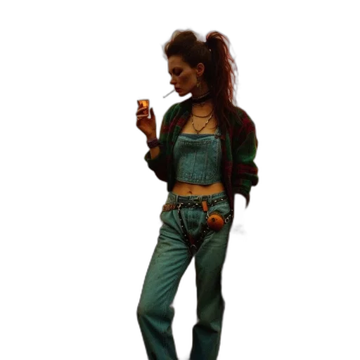 jacket, staff, jewelry, pixel art, concept art, photorealistic, 3d render, neon lights transparent PNG cut-out