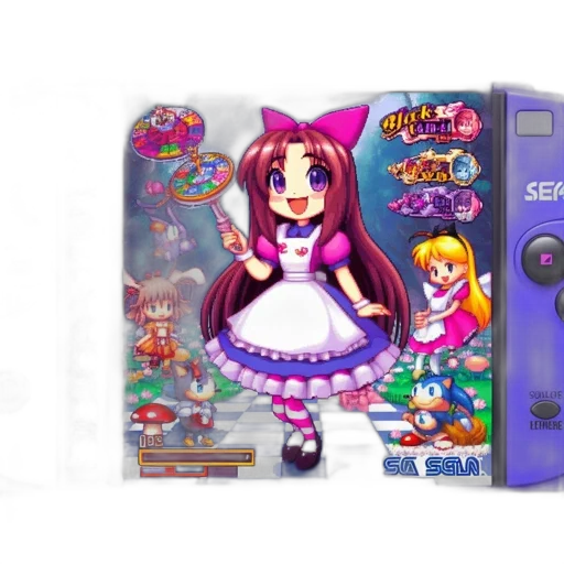 pixel art, vaporwave, concept art, anime, colorful, sega, saturn, console transparent PNG cut-out