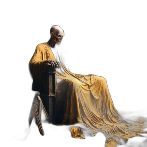 dress, crown, staff, furniture, concept art, fantasy art, photorealistic, oil painting transparent PNG cut-out