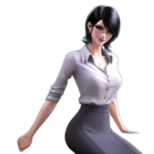 staff, dress, jacket, 3d render, concept art, fantasy art, cartoon, monochrome transparent PNG cut-out