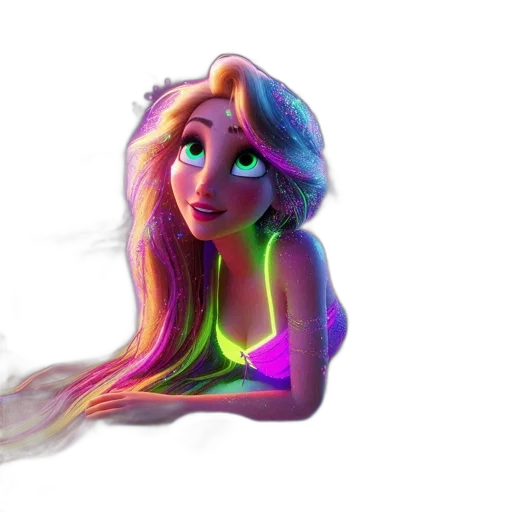 hair, dress, face, mask, concept art, fantasy art, 3d render, cartoon transparent PNG cut-out