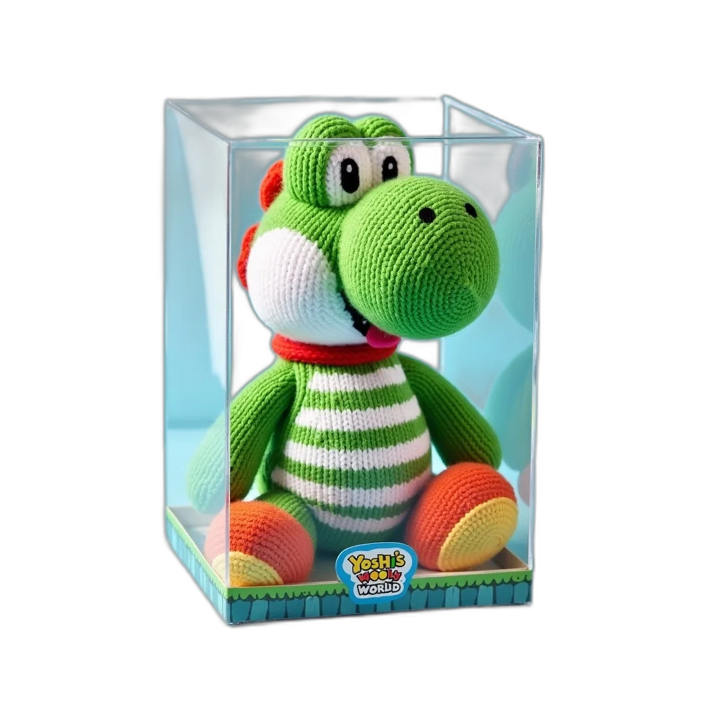 dragon, 3d render, green, white, knitted, yoshi, plush, toy transparent PNG cut-out