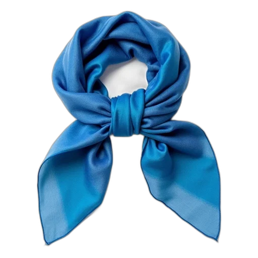 blue, scarf, knotted, into, large, intricate, bow, made transparent PNG cut-out