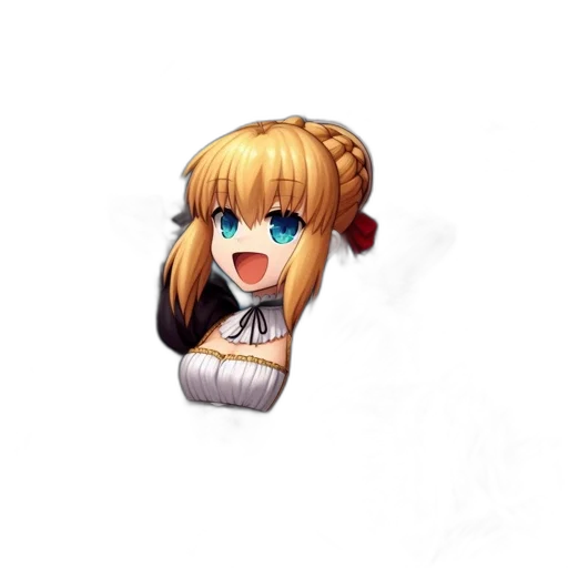staff, weapon, face, hair, anime, pixel art, 3d render, fantasy art transparent PNG cut-out