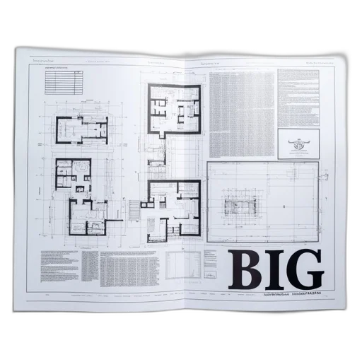 building, set, architectural, blueprints, spread, out, white, surface transparent PNG cut-out