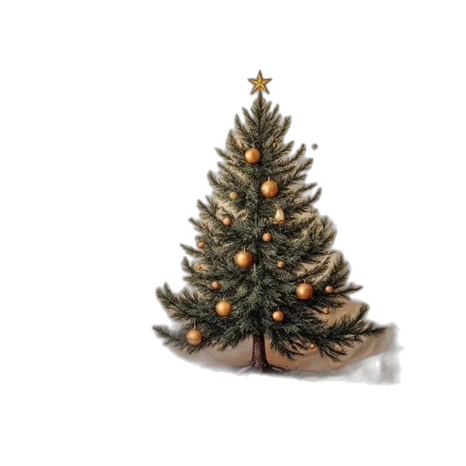 tree, crown, hat, photorealistic, 3d render, watercolor, concept art, snow transparent PNG cut-out