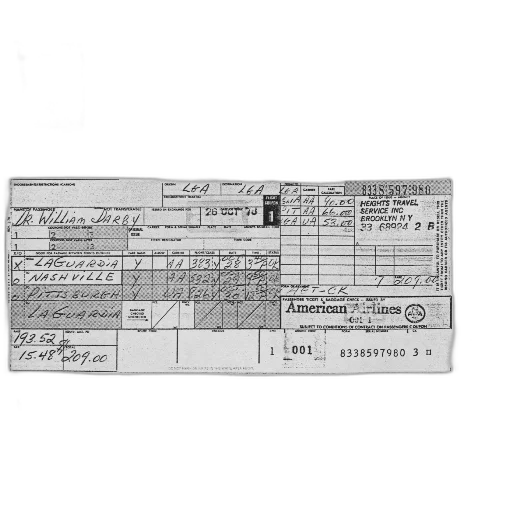 staff, black, white, image, american, airlines, ticket, 1974 transparent PNG cut-out
