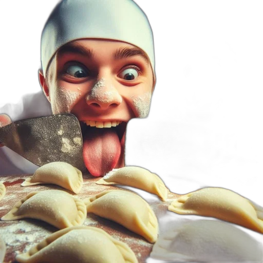 food, face, 3d render, concept art, photorealistic, fantasy art, playful, kitchen transparent PNG cut-out