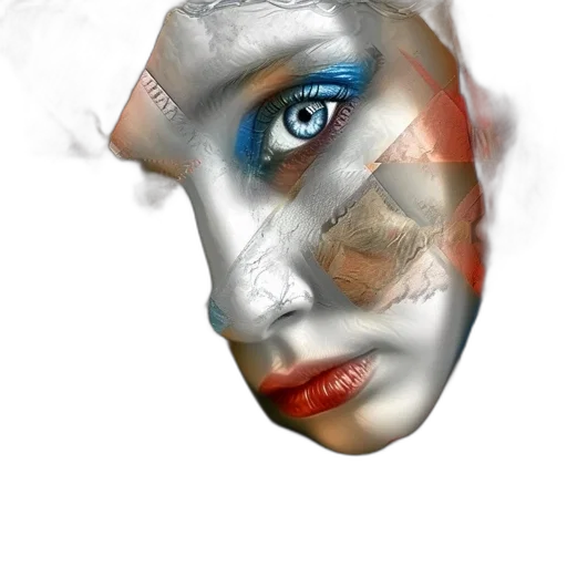 mask, face, robot, jewelry, photorealistic, watercolor, fantasy art, concept art transparent PNG cut-out