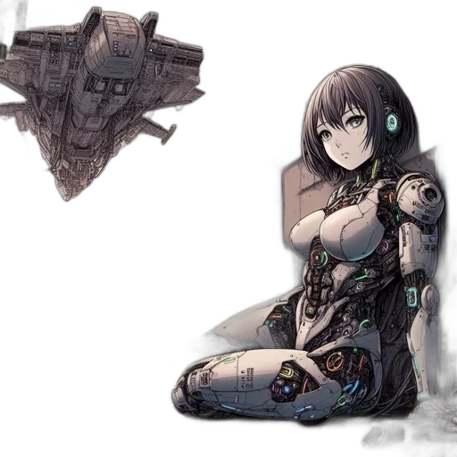 weapon, robot, sword, creature, concept art, pixel art, fantasy art, cyberpunk transparent PNG cut-out