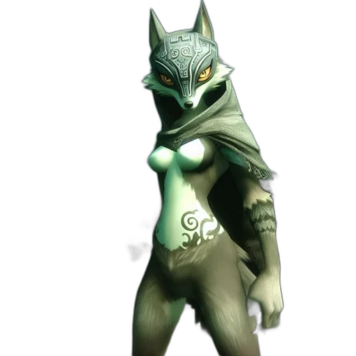 mask, staff, creature, fantasy art, concept art, 3d render, comic book art, green transparent PNG cut-out