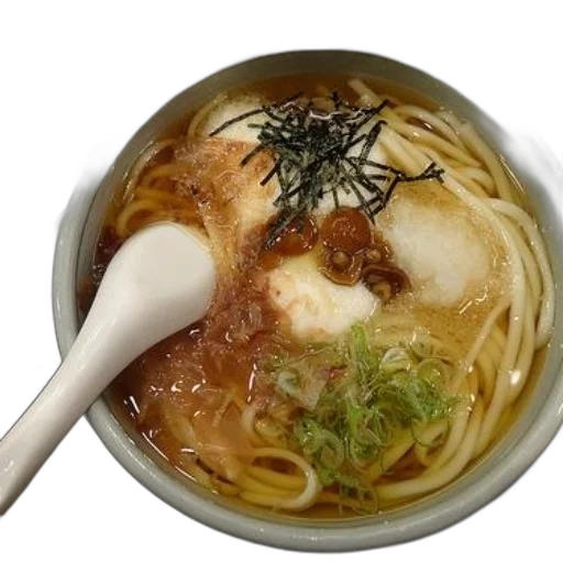 food, photorealistic, 3d render, bowl, ramen, noodles, broth, scallions transparent PNG cut-out