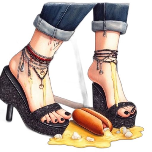 shoes, jewelry, food, watercolor, photorealistic, concept art, cartoon, neon lights transparent PNG cut-out
