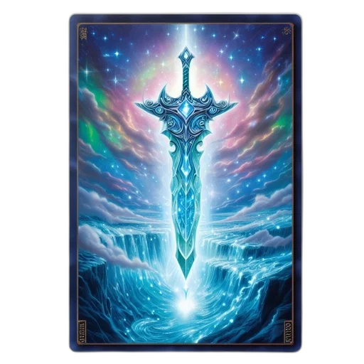sword, staff, weapon, dragon, fantasy art, concept art, underwater, blue transparent PNG cut-out