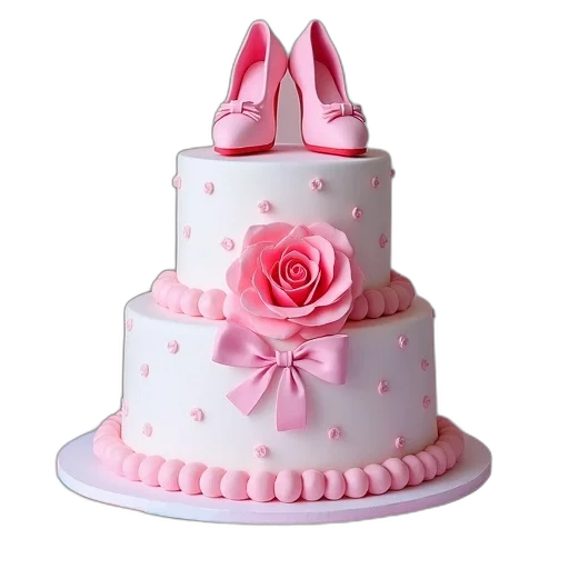 crown, 3d render, photorealistic, pastel, pink, white, cake, pair transparent PNG cut-out