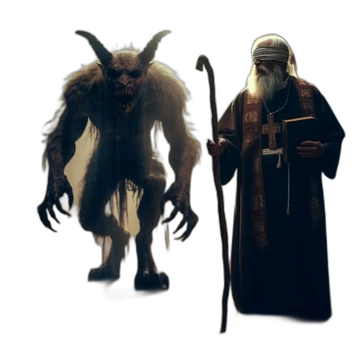 creature, staff, concept art, fantasy art, 3d render, pixel art, eerie, scene transparent PNG cut-out