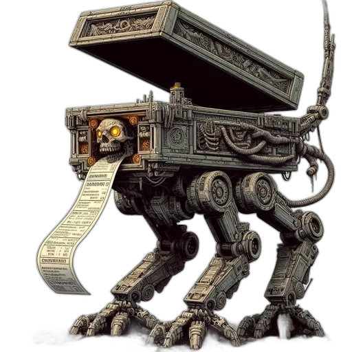 robot, weapon, animal, concept art, cyberpunk, 3d render, fantasy art, mechanical transparent PNG cut-out