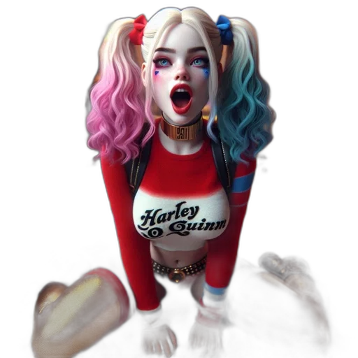 concept art, 3d render, comic book art, fantasy art, energetic, character, named, harley transparent PNG cut-out